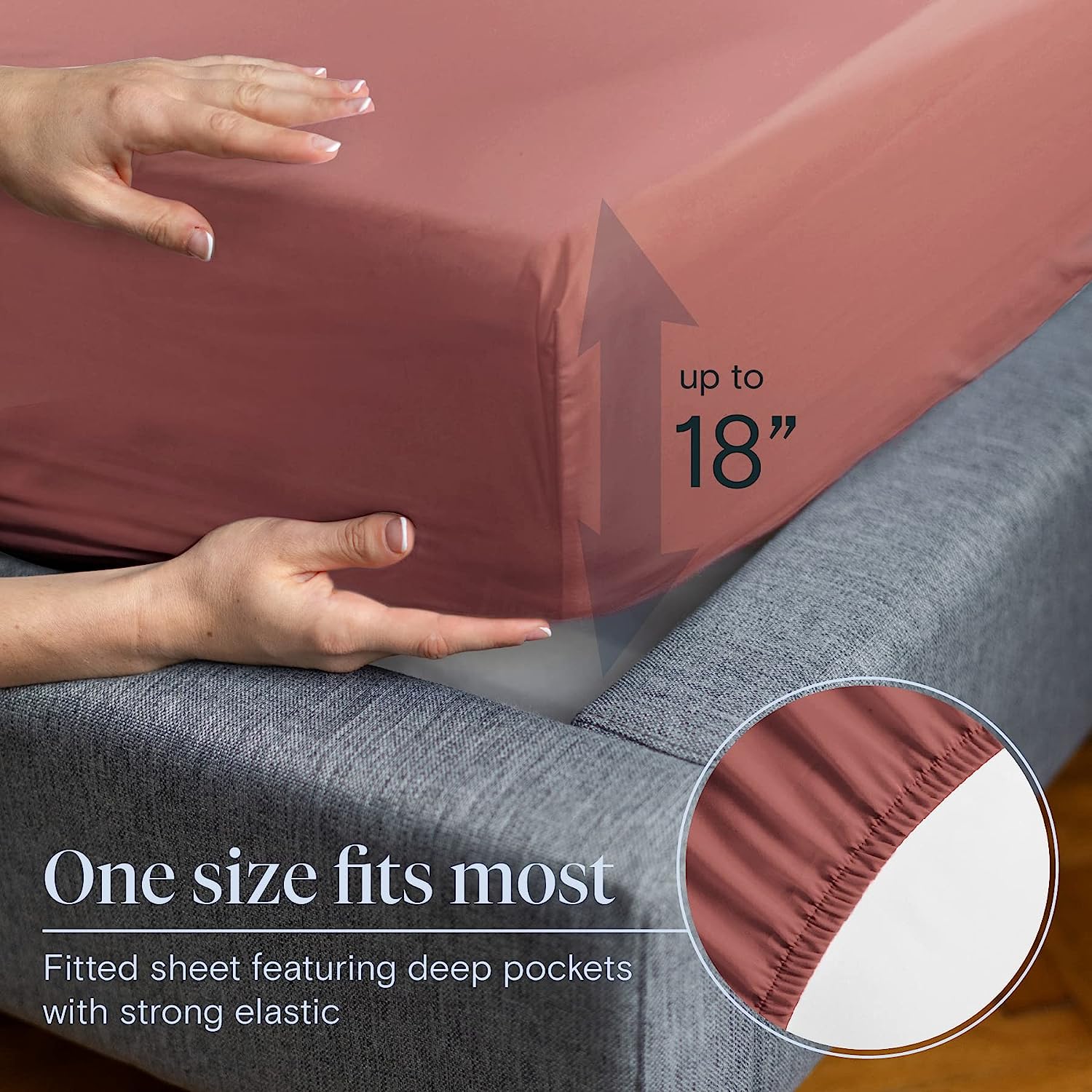 LuxClub 6 PC Queen Sheet Set Bamboo Sheets Deep Pockets 18" Eco Friendly Wrinkle Free Cooling Sheets Machine Washable Hotel Bedding Silky Soft - Salmon Pink Queen