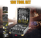 Tool Kit for Home,186 in 1 Screwdriver Set,Home Repair Basic Tool Kit Sets,General Household Hand Tool Kit Tie Rod Type Toolbox, Mechanics Tool Set Socket Auto Repair Tool