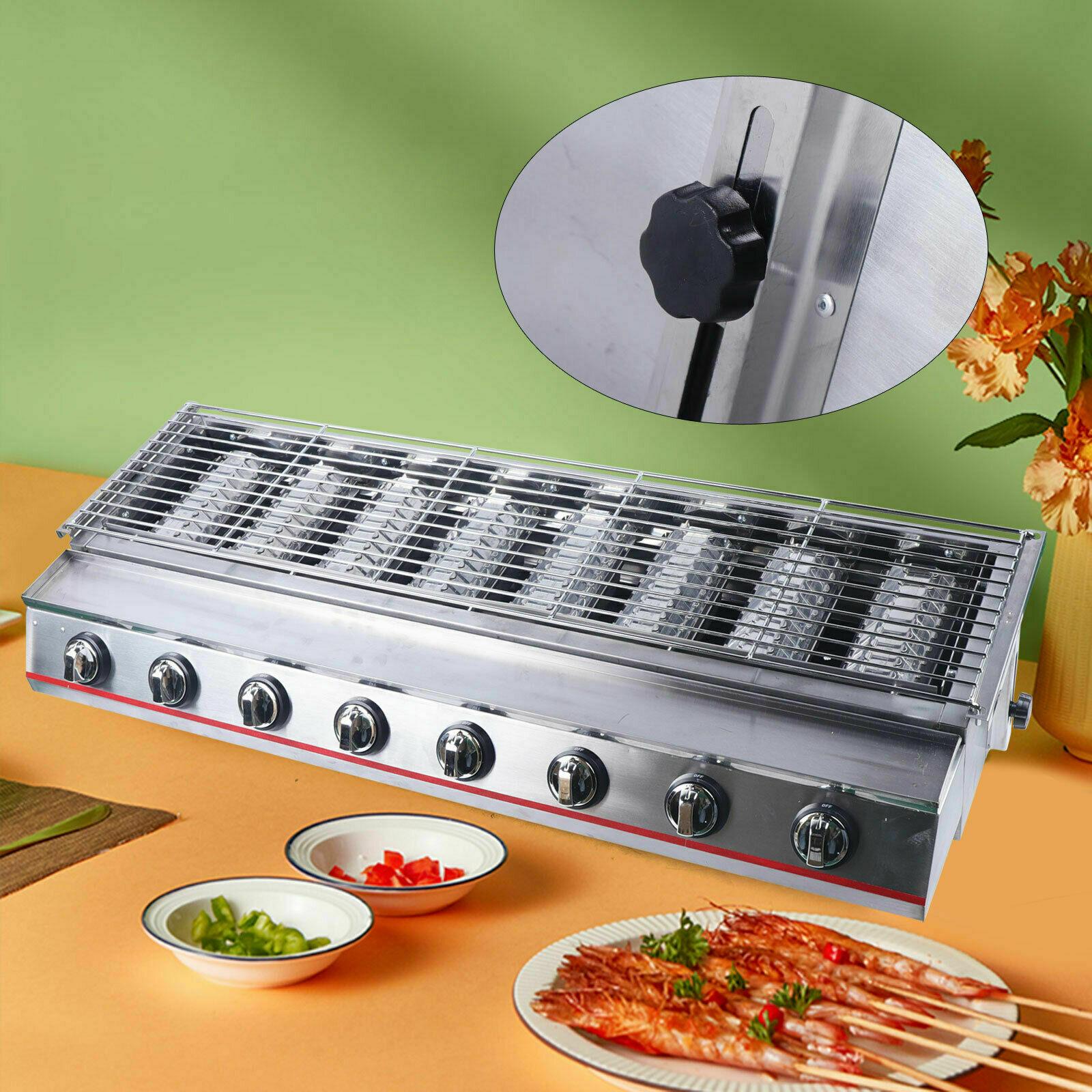 Commercial Lpg Gas Bbq Grill With 8 Burners Portable Gas Barbecues Griddle