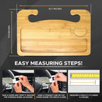 EcoNour 2 in 1 Car Steering Wheel Tray | Car Lap Desk for Convenient Working | Bamboo Trays for Eating | Interior Accessories for Truck Drivers | Lightweight Wooden Tray for Car with Easy Storage