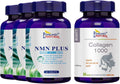 Esmond Natural: Anti-Aging Bundle (3 of NMN Plus & 1 of Collagen 1000), GMP, Natural Product Assn Certified, Made in USA
