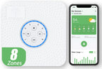 Smart Sprinkler Controller, Imolaza 8 Zone WiFi Sprinkler Controller, Automatic Remote WiFi Irrigation Controller, 8 Zone Indoor Irrigation Sprinkler Controller with Rain, ze, Wind Skip