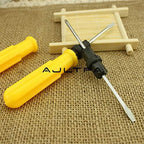 Screwdriver Multi-function 2/3/4inch Plastic Steel Dual Double Use Slotted Crossed Screwdriver Hand Tools Mini Screwer H4461 - (Color: 4 inch)