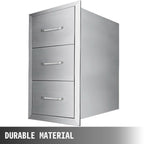 30"X17" Outdoor Kitchen Triple Drawer Paper Roll Holder  Steel Drawer