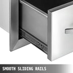 30"X17" Outdoor Kitchen Triple Drawer Paper Roll Holder  Steel Drawer