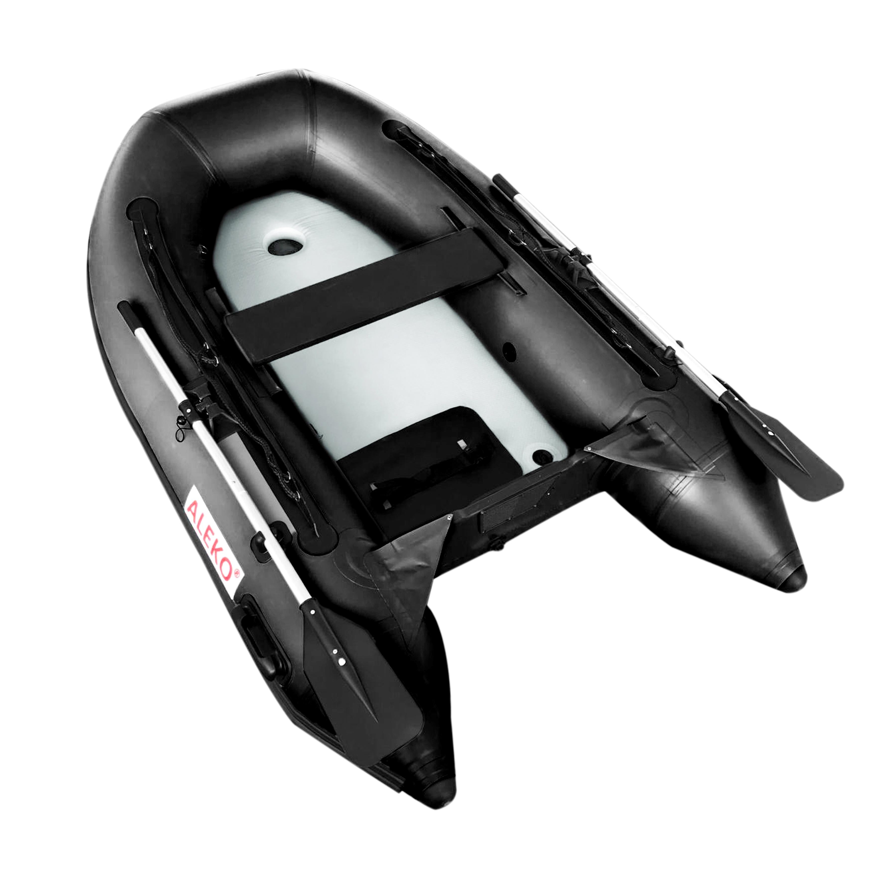 ALEKO Inflatable Air Floor Fishing Boat - 8.4 Foot - Black