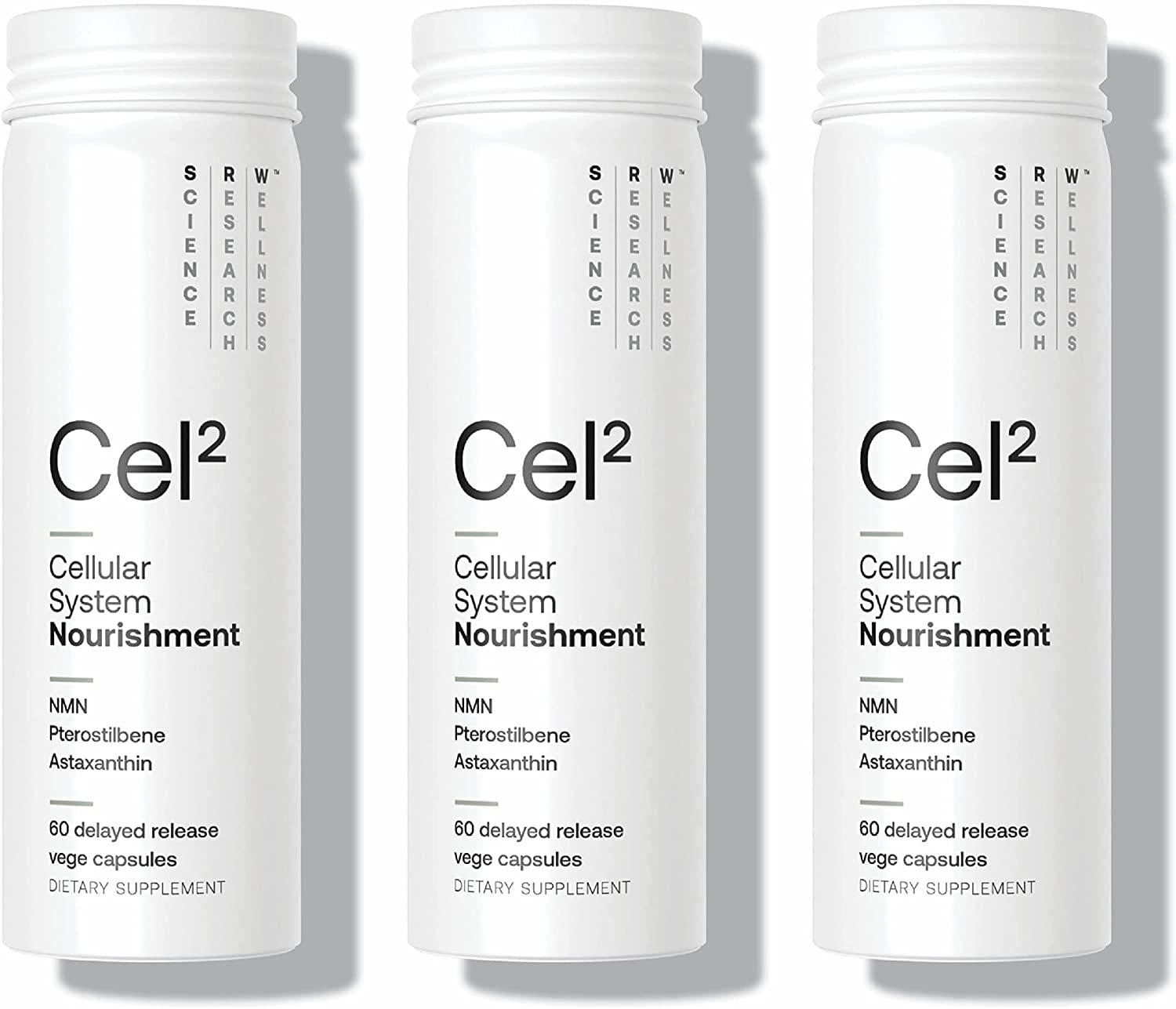 SRW Laboratories Cel² Nourishment | Supports Youthful Cell Function, Healthy DNA, and Healthy Levels of NAD+  | 180 Capsules
