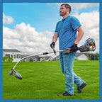 LawnMaster NPTGCP2517B No-Pull Gas String Trimmer with Electric Start 25cc 2 Cycle,17-Inch