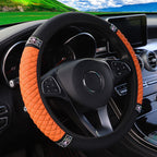 Car Pu Leather Steering Wheel Cover, 14.57-14.96inch Artificial Diamond, Steering Wheel Cover
