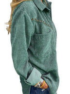Autumn And Winter Single-breasted Casual Blouse