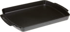 Staub Cast Iron 13 x 9-inch Rectangular Serving Dish with Wood Base - Matte Black, Made in France
