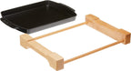 Staub Cast Iron 13 x 9-inch Rectangular Serving Dish with Wood Base - Matte Black, Made in France