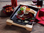 Staub Cast Iron 13 x 9-inch Rectangular Serving Dish with Wood Base - Matte Black, Made in France