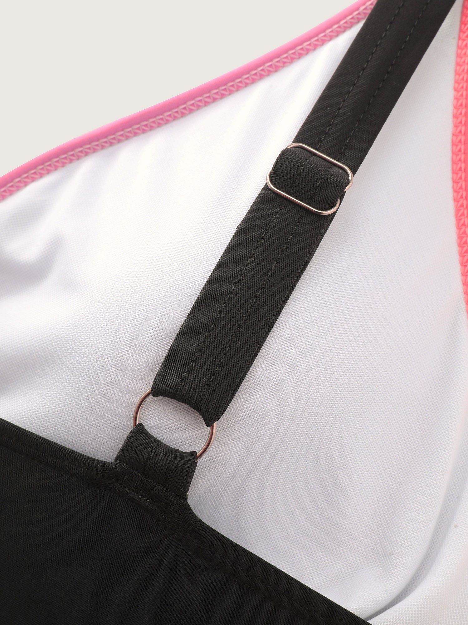 Color Contrast Stretchy Swim Top