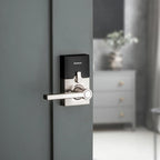 917 SmartCode Satin Nickel Contemporary Electronic Single-Cylinder Halifax Door Lever Featuring SmartKey Security