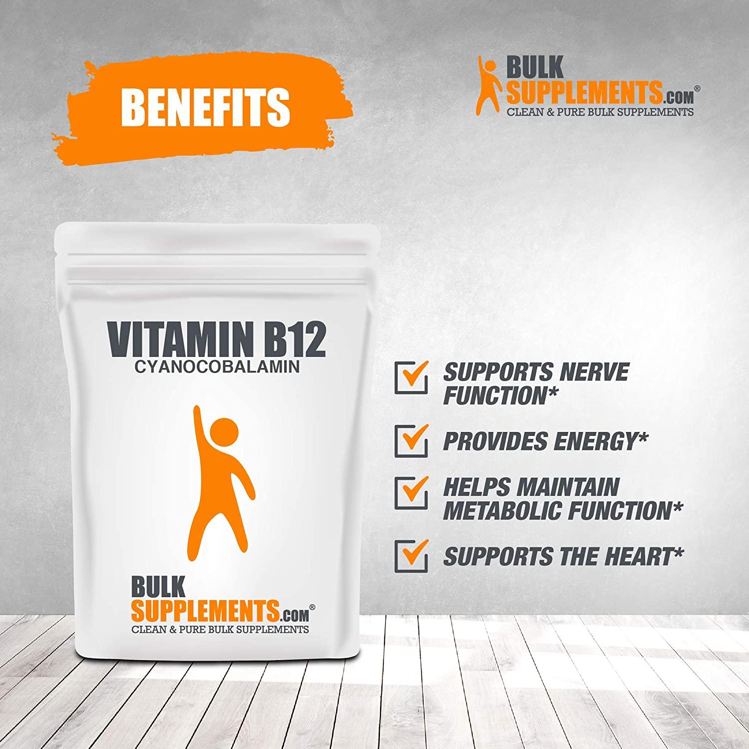 BulkSupplements.com Pure Cyanocobalamin (Vitamin B12) Powder (25 Grams - 0.88 oz)