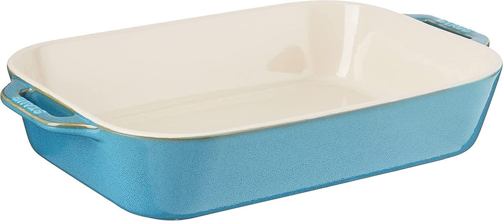 STAUB Ceramics Rectangular Baking Dish, 13x9-inch, Rustic Turquoise