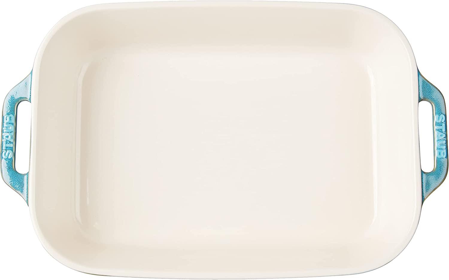 STAUB Ceramics Rectangular Baking Dish, 13x9-inch, Rustic Turquoise