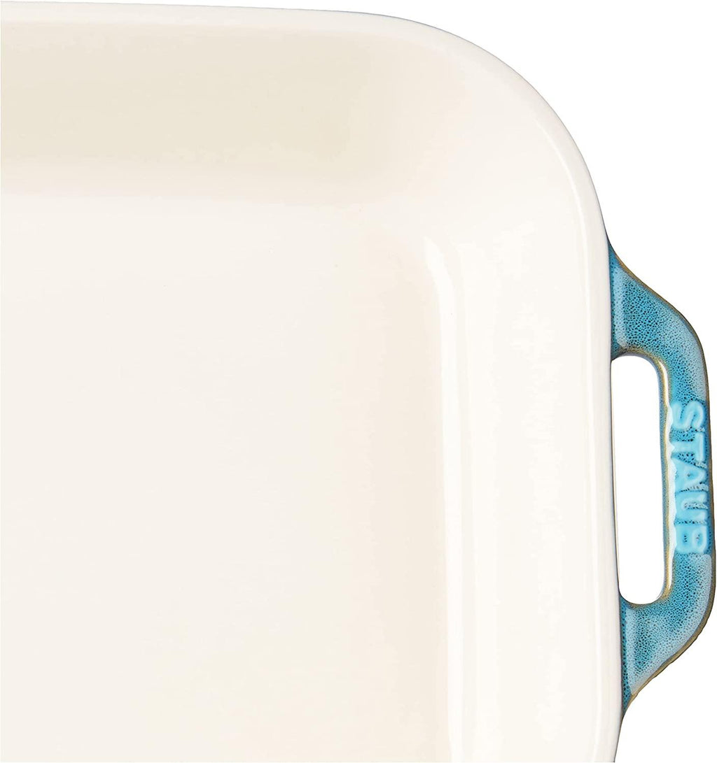 STAUB Ceramics Rectangular Baking Dish, 13x9-inch, Rustic Turquoise