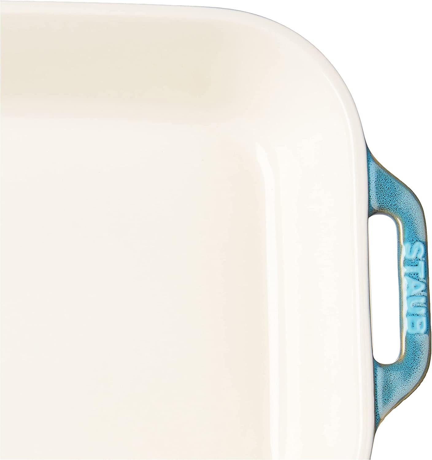 STAUB Ceramics Rectangular Baking Dish, 13x9-inch, Rustic Turquoise