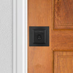 PrestiSpyglass Matte Black Square Single Cylinder Deadbolt Featuring SmartKey Security