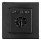 PrestiSpyglass Matte Black Square Single Cylinder Deadbolt Featuring SmartKey Security