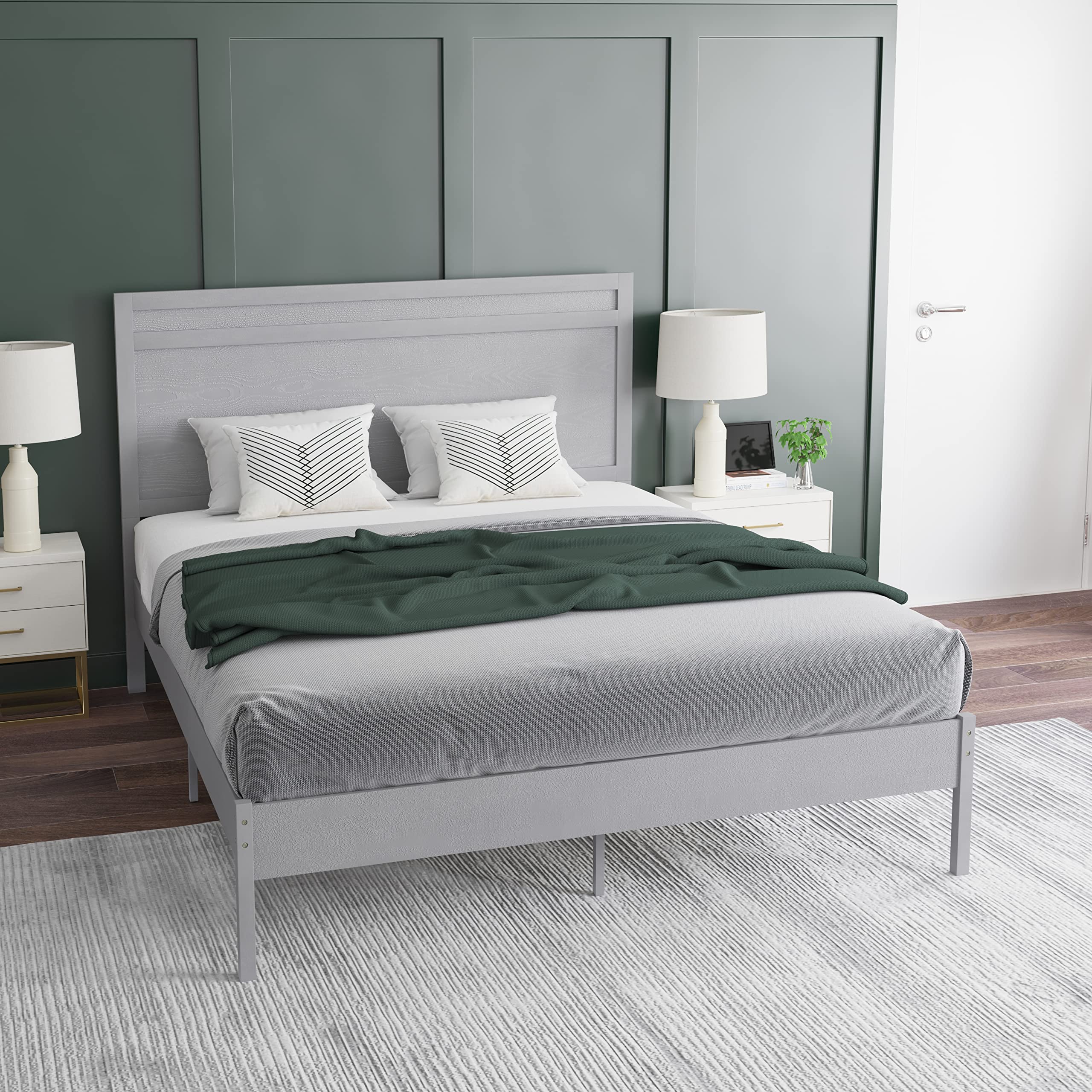 LuxClub 7 PC Extra Deep Pocket Split King Sheets &amp; Pillowcases Set - Hotel Bedding Silky Soft Eco Friendly Wrinkle Free Ultra Soft Cooling Bed Sheet Set deep Pocket up to 21" (Split King, Light Grey)