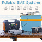 200W Portable Power Station FlashFish151Wh With AC Outlet/2 DC Ports/3 USB Ports Backup Battery /Power Supply For Outdoor Trip Camping Emergency
