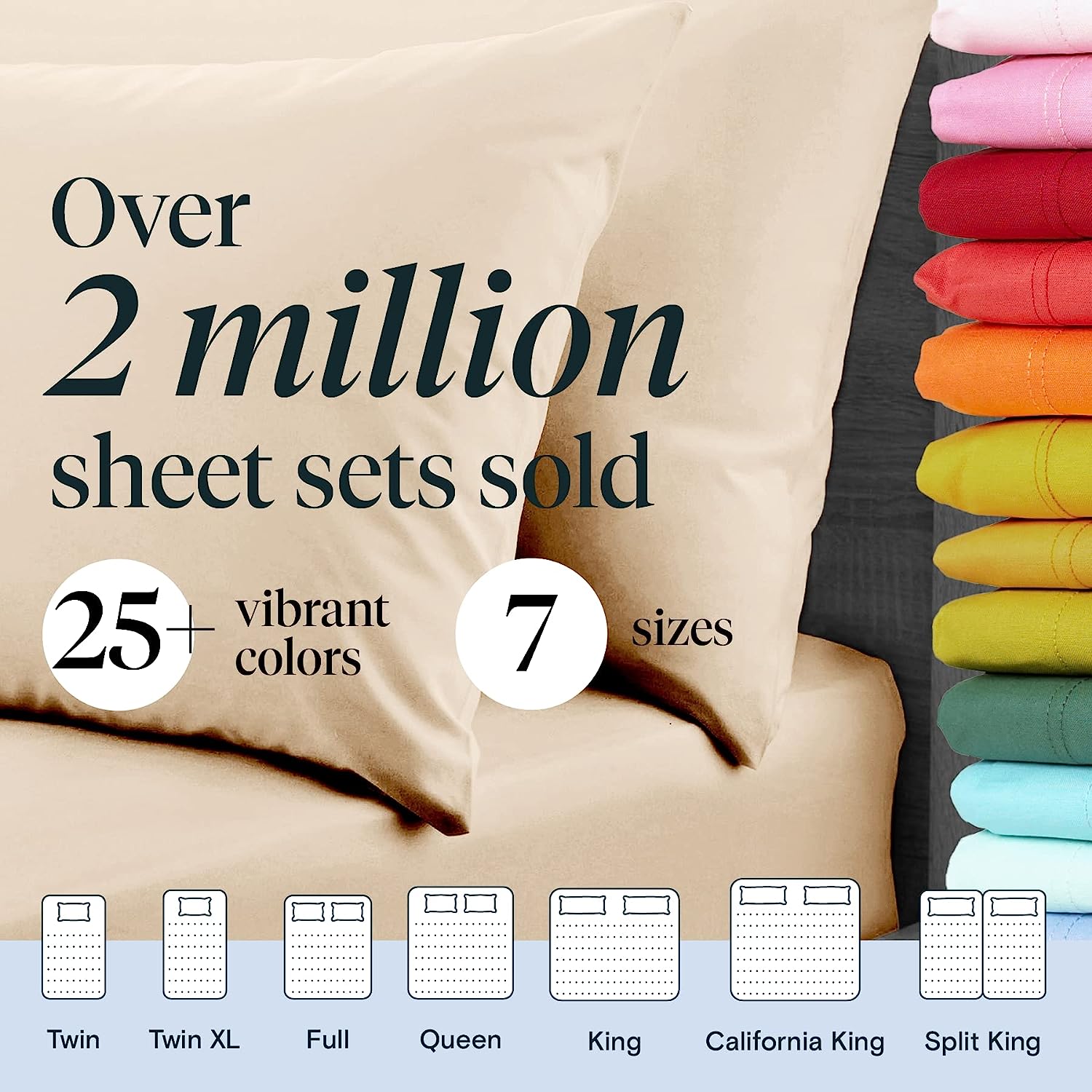 LuxClub Twin XL Sheets Set - Soft Kids Twin Bed Sheets for Boys and Girls, 4 PC Deep Pockets 18" Eco Friendly Wrinkle Free Fitted Sheets Machine Washable Hotel Bedding Silky Soft- Cream Twin XL