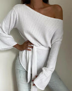 Bell Sleeve Tied Detail Knit Top