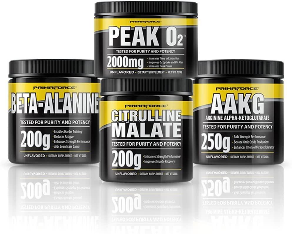 PrimaForce Pre-Workout Supplement Bundle – with PeakO2 – Enhances Strength Performance/Reduces Fatigue/Improves Muscle Recovery