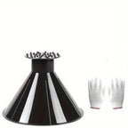 1pc Car Window Windshield Magic Ice Scraping Oil Funnel Snow Shovel + 1pair Gloves, Ice Removal Tool Scraping Winter Car Accessories