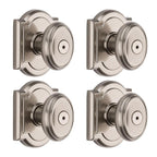 PrestiCarnaby Satin Nickel Bed/Bath Door Knob (4-Pack)
