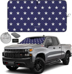 Autoamerics 1-Piece Windshield Sun Shade American Stars Flag USA Patriotic  - Foldable Car Front Window Sunshade for Sedans SUV Truck - Blocks Max UV Rays and Keeps Your Vehicle Cool - Large