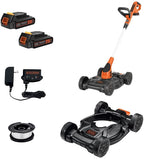 BLACK+DECKER 3-in-1 Lawn Mower, String Trimmer and Edger, 12-Inch, Cordless (MTC220)