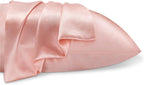 BEDELITE Satin Silk Pillowcase for Hair and Skin, Coral Pillow Cases Standard Size Set of 2 Pack, Super Soft Pillow Case with Envelope Closure (20x26 Inches)