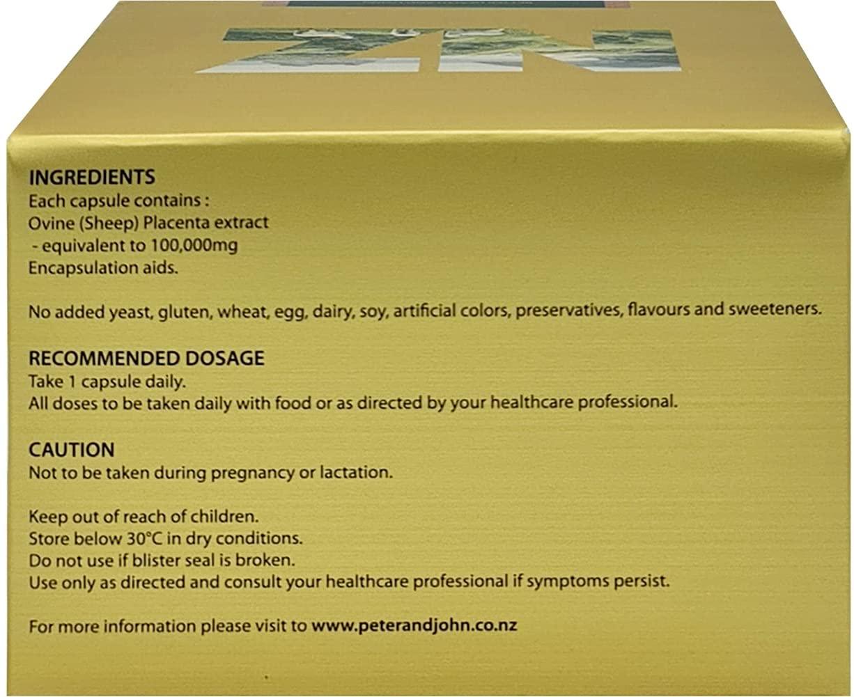 Peter and John 100 Percent Ovine Placenta 100000 100 Capsules (3)
