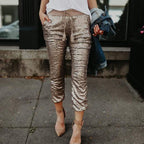 appliques glitter skinny pants
