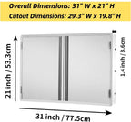 Outdoor Kitchen Doors 31" W X 21" H 304  Steel Door BBQ Access Door Hor