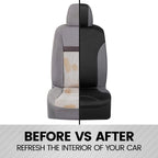 BDK UltraSleek Gray Seat Covers for Cars Full Set, Two-Tone Front Seat Covers with Matching Back Seat Cover, Stylish Car Seat Protectors with Split Bench , Automotive Interior Covers