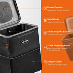 HOTOR Car Trash Can - 2 Pack, Optimal Car Accessories for Interior, Leakproof Car Organizers and Storage Bin for Front &amp; Rear Seats, Car Organizer with Adjustable Straps, Magnetic Snaps,Black