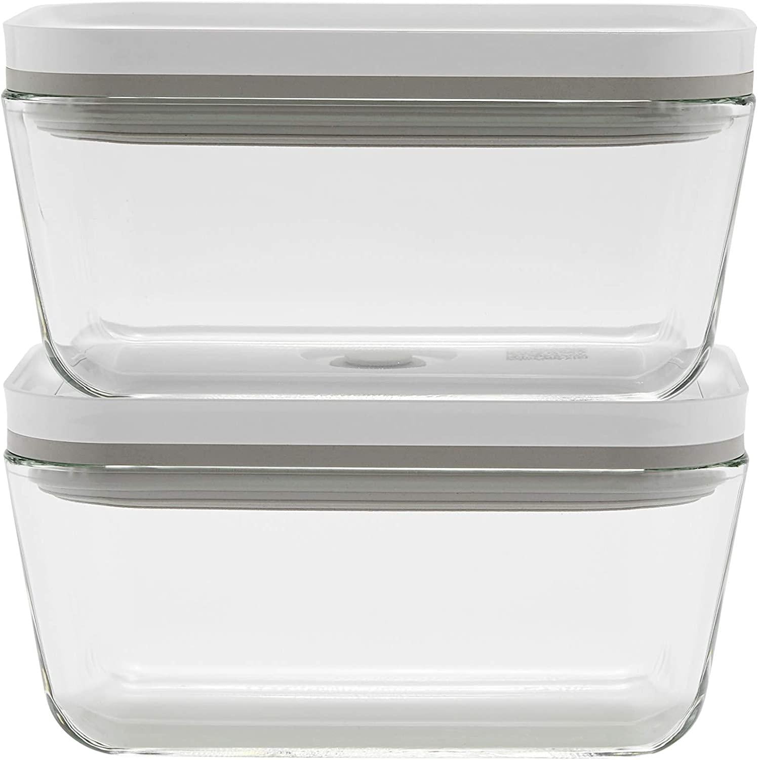 ZWILLING Fresh & Save 2-Piece Medium Glass Airtight Food Storage Container, Meal Prep Container