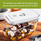 ZWILLING Fresh & Save Medium Glass Airtight Food Storage Container, Meal Prep Container, Food Saver