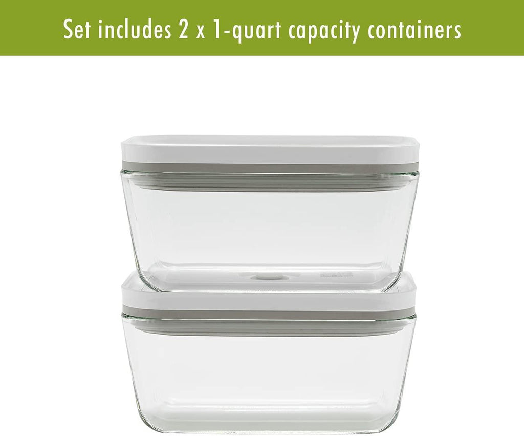 ZWILLING Fresh & Save 2-Piece Medium Glass Airtight Food Storage Container, Meal Prep Container