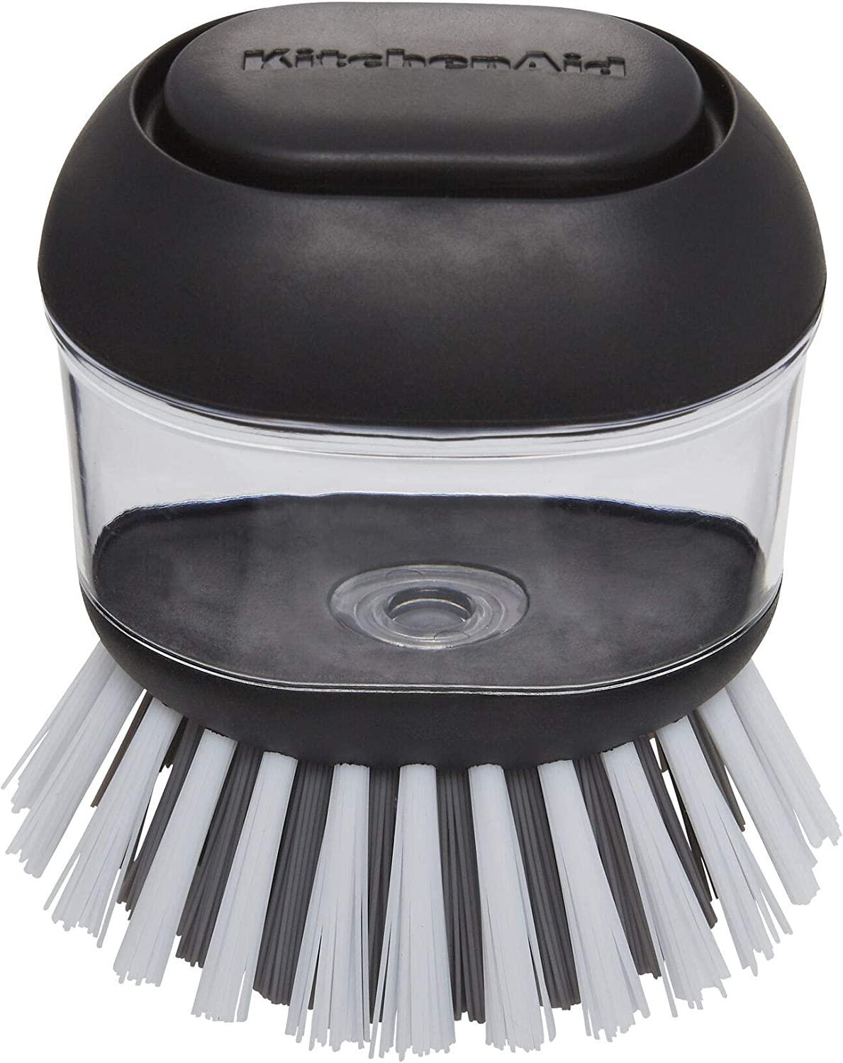 KitchenAid Soap Dispensing Palm Brush, 2.95 x 2.17 x 3.54 inches, Black