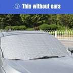 Car Heavy Duty Ultra Thick Protective Windscreen Cover - Snow Ice Frost Sun UV Dust Water Resistent - Pefect Fit For Cars SUVs All Years Summer/Winter