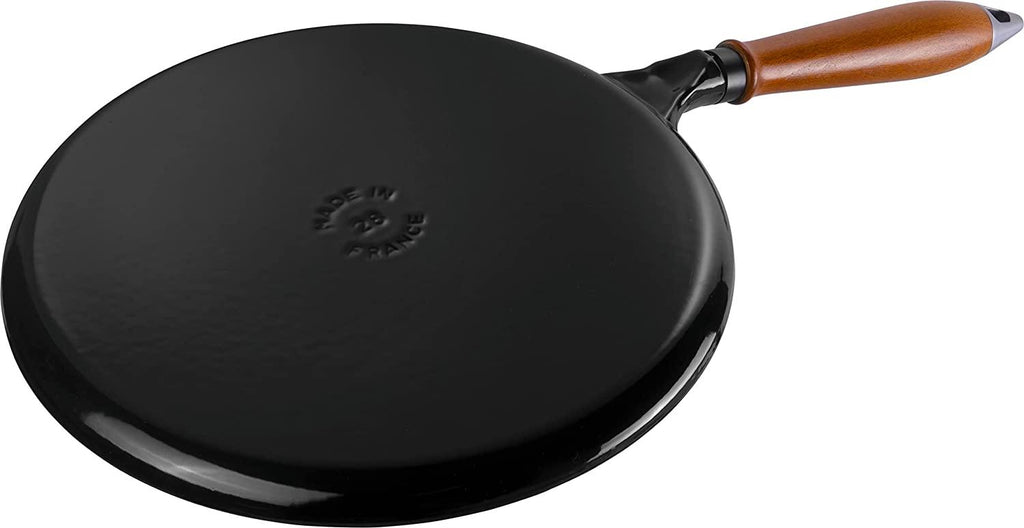 Staub Cast Iron 11-inch Crepe Pan with Spreader & Spatula - Matte Black