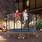 Sokhug 12ft Round Kids Trampoline  with Enclosure Net,600LB Weight Limit,Backyard Trampolines with Non-Slip Ladder,Blue