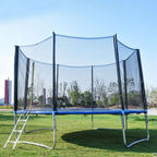Sokhug 12ft Round Kids Trampoline  with Enclosure Net,600LB Weight Limit,Backyard Trampolines with Non-Slip Ladder,Blue