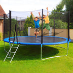 Sokhug 12ft Round Kids Trampoline  with Enclosure Net,600LB Weight Limit,Backyard Trampolines with Non-Slip Ladder,Blue